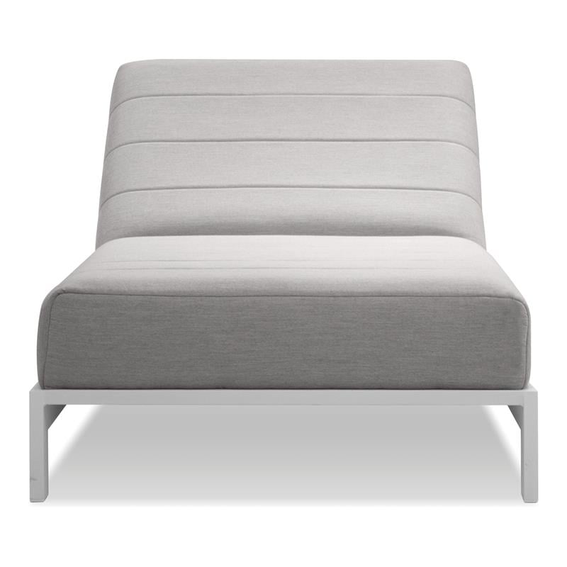 Mobital Hanlan Fabric Lounge Chair with White Frame in Sunbrella Heather Gray