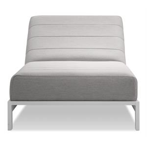 Mobital Hanlan Fabric Lounge Chair with White Frame in Sunbrella Heather Gray