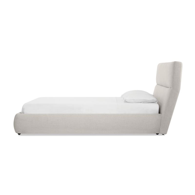 Mobital Lunar Modern Polyester Blend Fabric King Storage Bed in Gray Tweed