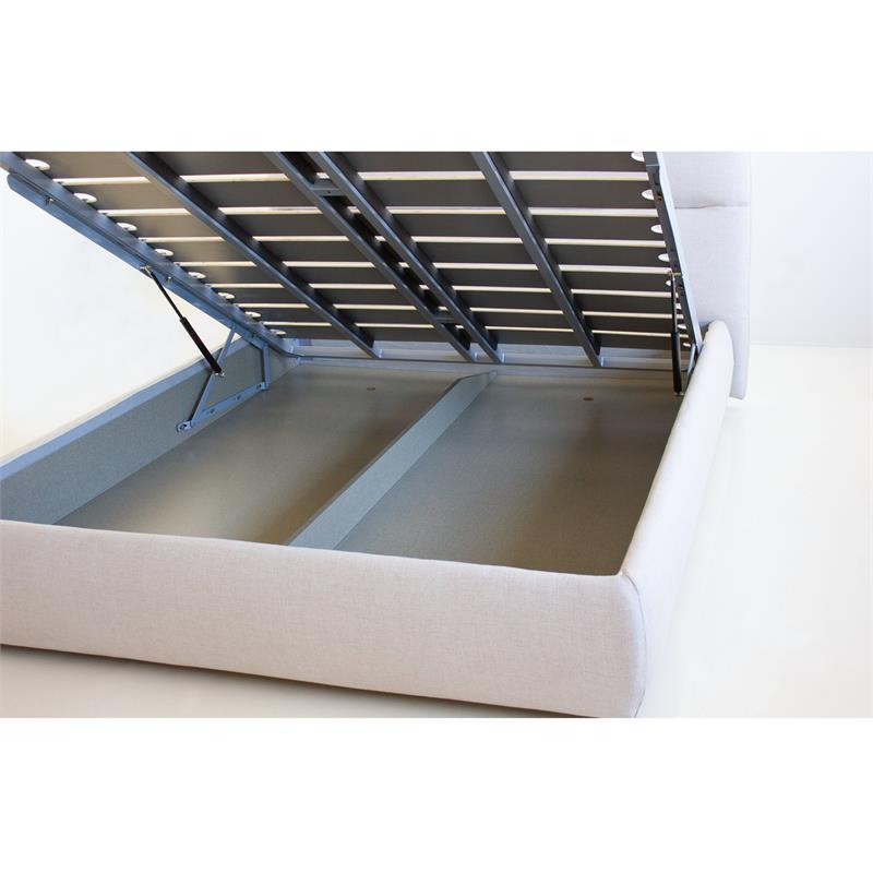 Mobital Lunar Modern Polyester Blend Fabric King Storage Bed in Gray Tweed