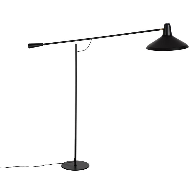 Mobital Cantelevor Modern Metal Floor Lamp with Aluminium Lampshade in Black