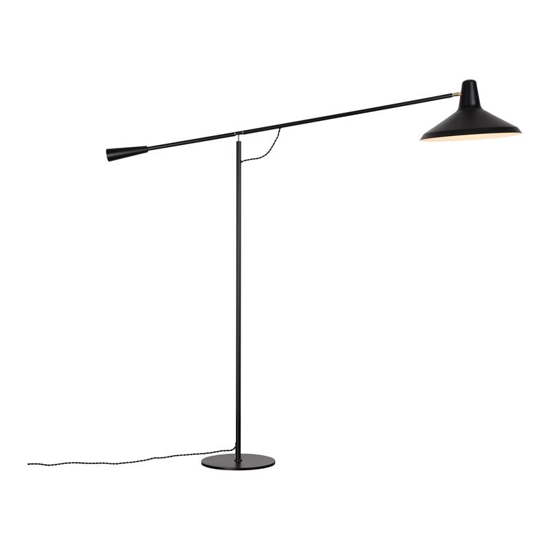 Mobital Cantelevor Modern Metal Floor Lamp with Aluminium Lampshade in Black