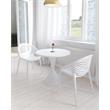 Mobital Gravely Modern Polypropylene Plastic Arm Chair in White (Set of 4)