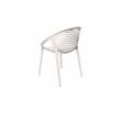 Mobital Gravely Modern Polypropylene Plastic Arm Chair in White (Set of 4)