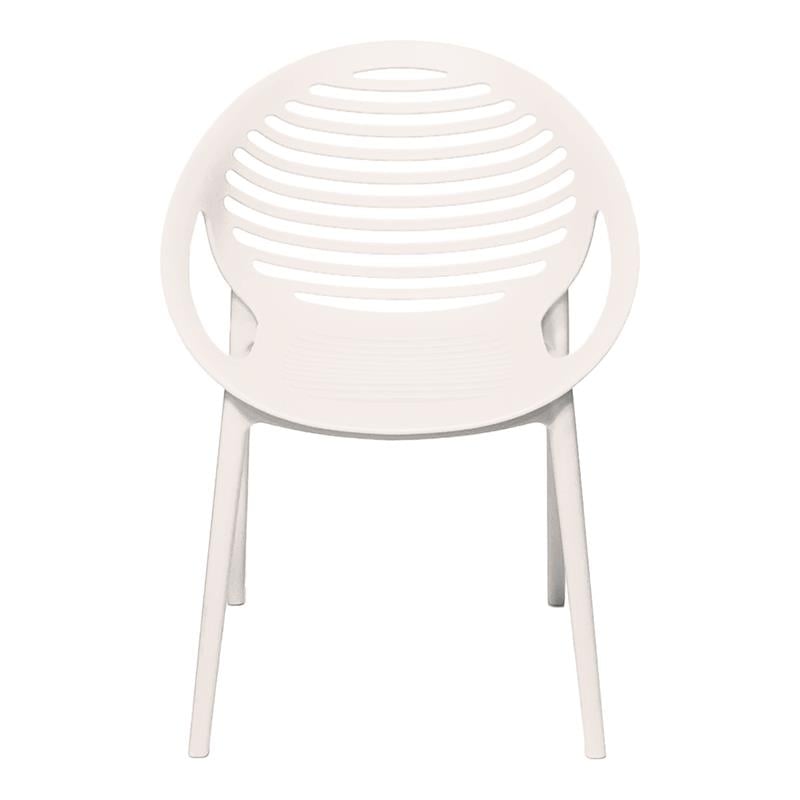 Mobital Gravely Modern Polypropylene Plastic Arm Chair in White (Set of 4)