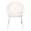 Mobital Gravely Modern Polypropylene Plastic Arm Chair in White (Set of 4)
