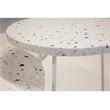 Mobital Rizzo Modern Marble and Powder Coated Steel Low End Table in White