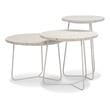 Mobital Rizzo Modern Marble and Powder Coated Steel Low End Table in White