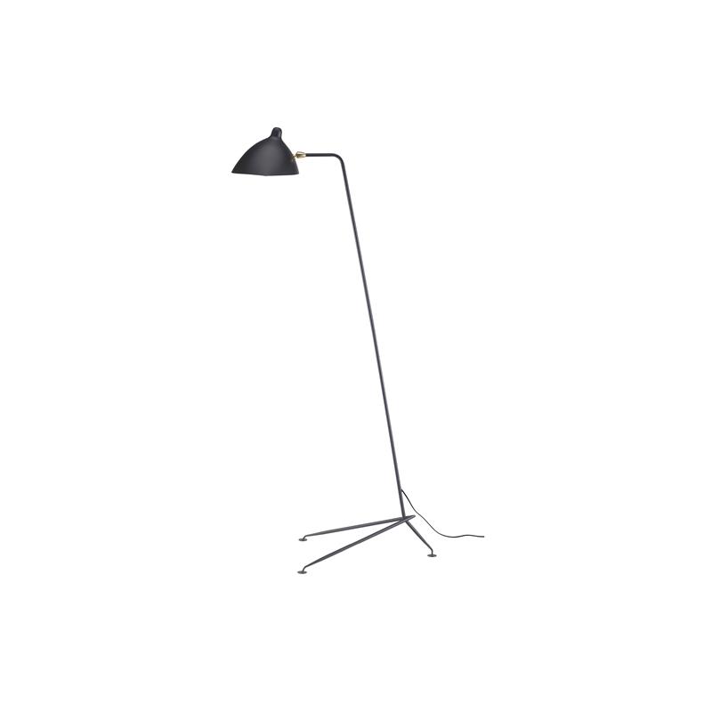 Mobital Gyoza Modern Metal Single Floor Lamp with Aluminium Shade in Matte Black
