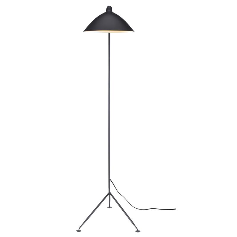 Mobital Gyoza Modern Metal Single Floor Lamp with Aluminium Shade in Matte Black