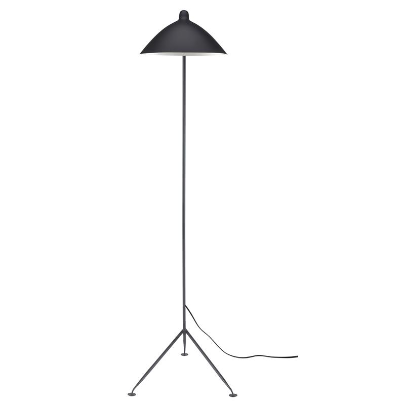 Mobital Gyoza Modern Metal Single Floor Lamp with Aluminium Shade in Matte Black