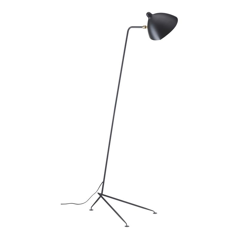 Mobital Gyoza Modern Metal Single Floor Lamp with Aluminium Shade in Matte Black