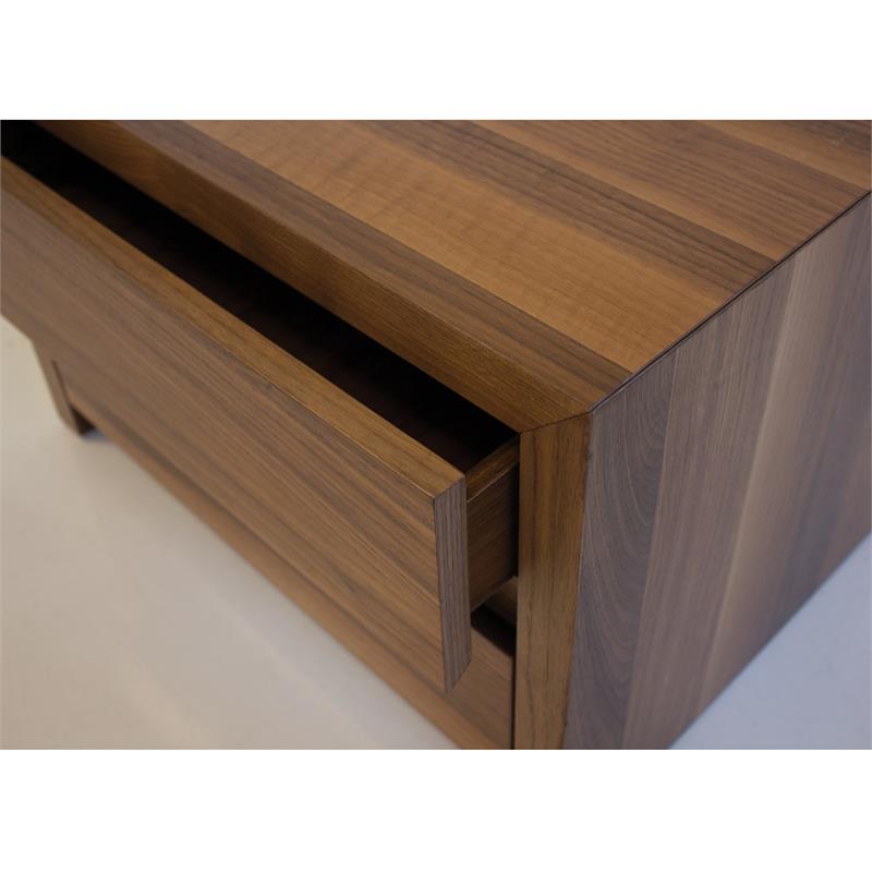 Mobital Blanche 2-drawer Modern Wood Night Table in Natural Walnut