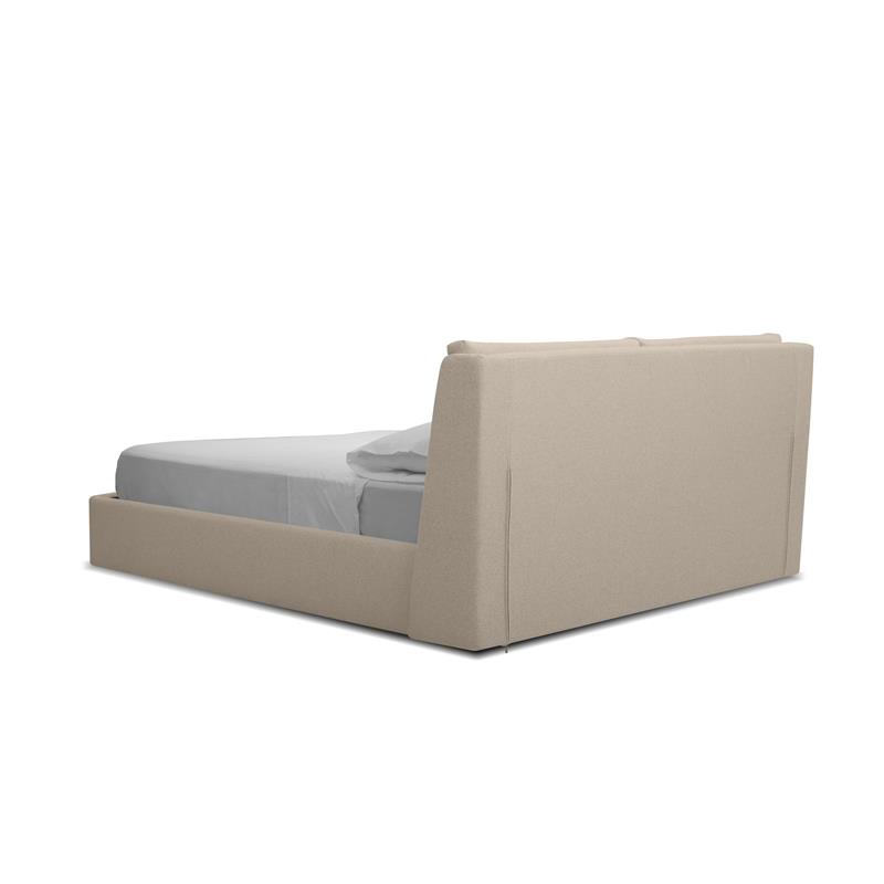 Mobital Continental Modern Polyester Blend Fabric King Bed in Stone Wheat Tweed