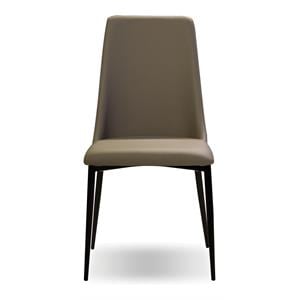 Mobital Seville 18.11&quot Faux Leather Dining Chair in Taupe/Black (Set of 2)