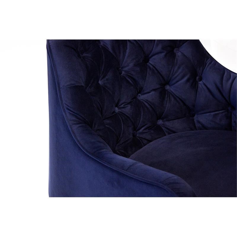 Mobital Ellington Modern Fabric Arm Chair with Black Wood Legs in Navy