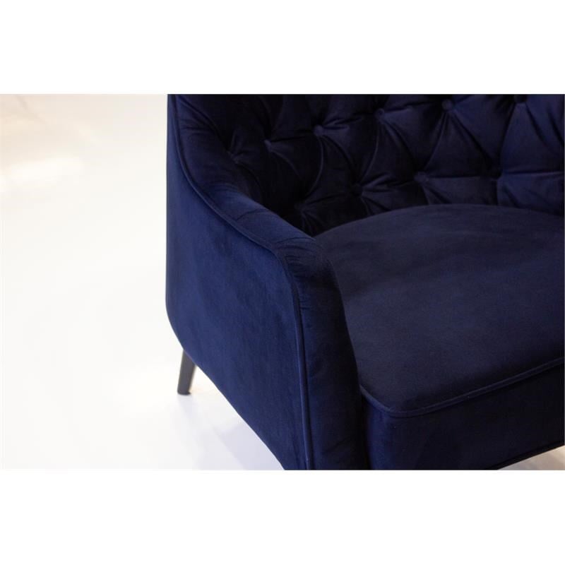 Mobital Ellington Modern Fabric Arm Chair with Black Wood Legs in Navy