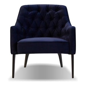 Mobital Ellington Modern Fabric Arm Chair with Black Wood Legs in Navy