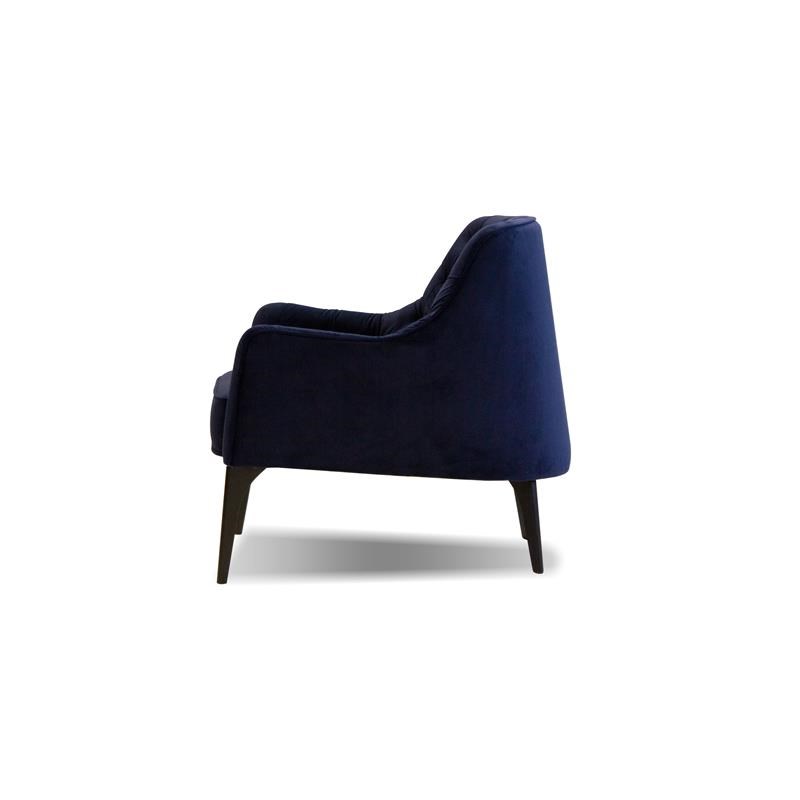 Mobital Ellington Modern Fabric Arm Chair with Black Wood Legs in Navy