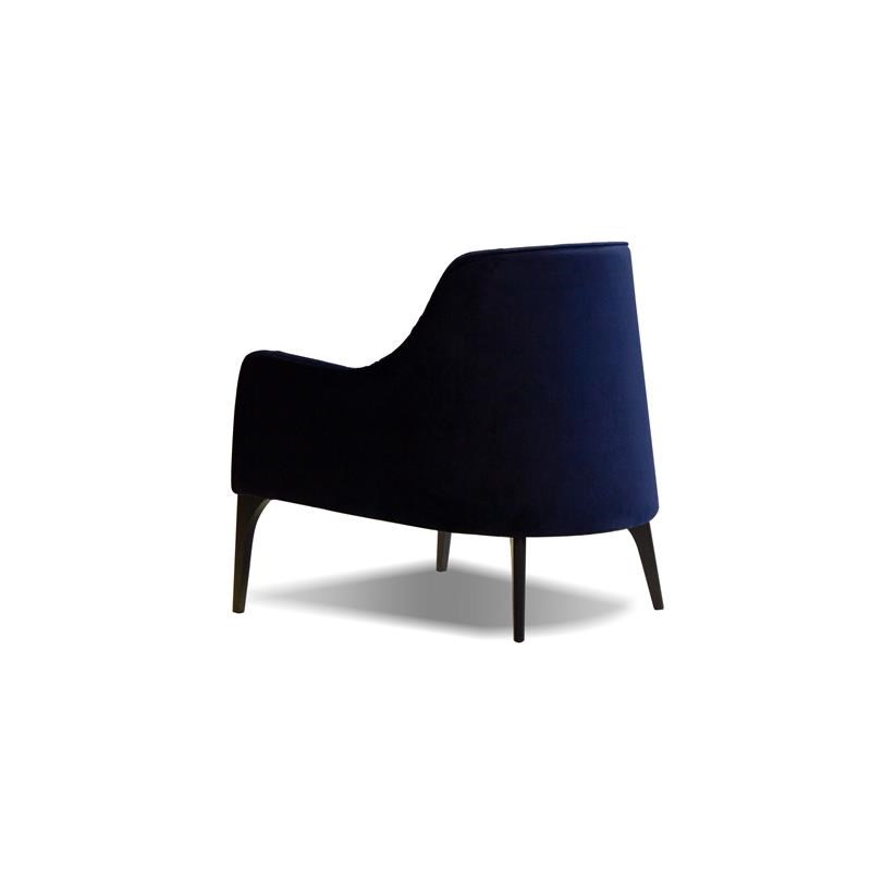 Mobital Ellington Modern Fabric Arm Chair with Black Wood Legs in Navy