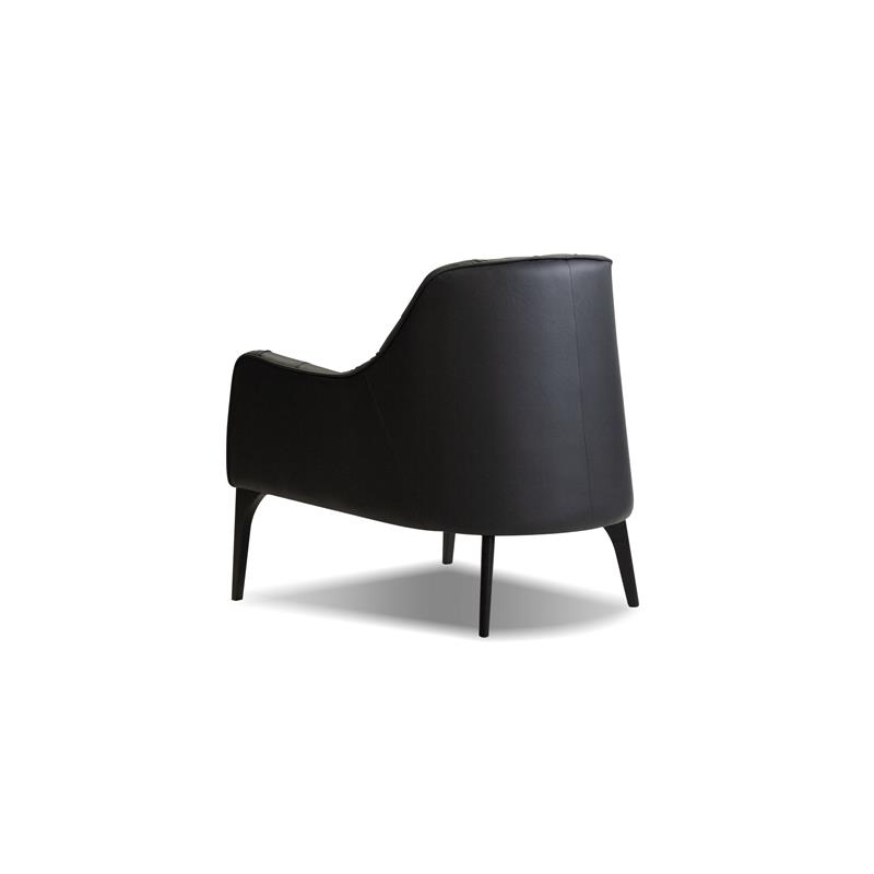 Mobital Ellington Modern Leather Arm Chair with Wood Legs in Black
