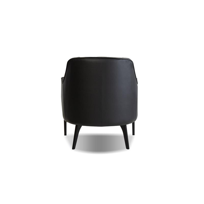 Mobital Ellington Modern Leather Arm Chair with Wood Legs in Black