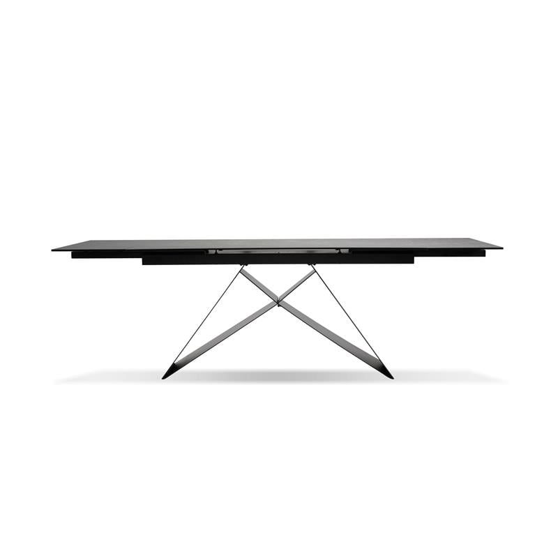 Mobital The W Modern Ceramic and Tempered Glass Top Dining Table in Black
