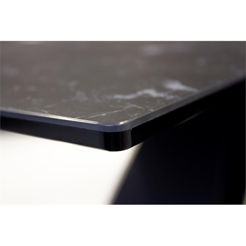 Mobital The W Modern Ceramic and Tempered Glass Top Dining Table in Black