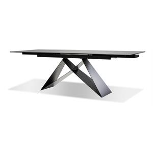 Mobital The W Modern Ceramic and Tempered Glass Top Dining Table in Black