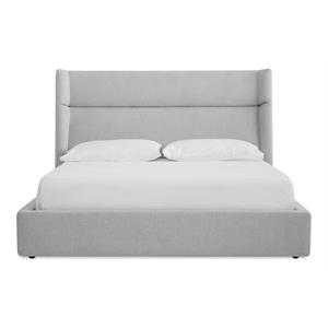 Mobital Cove 69&quot Modern Chenille Fabric Storage Queen Bed in Heather Gray