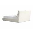 Mobital Plume Modern Linen Fabric King Bed with Two Pillows in Cream