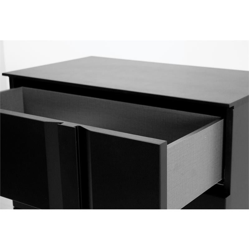 Mobital Carbon Modern Wood Right Side Facing Night Table in Matte Black