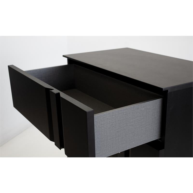 Mobital Carbon Modern Wood Right Side Facing Night Table in Matte Black