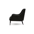 Mobital Swoon Modern Leather Lounge Chair with Powder Coated Legs in Black