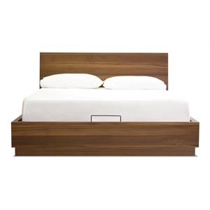 Mobital Della 82&quot Modern Wood Storage King Bed in Natural Walnut