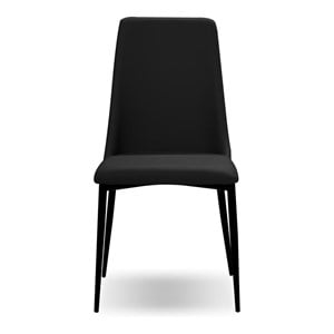 Mobital Seville 18.11&quot Modern Faux Leather Dining Chair in Black (Set of 2)