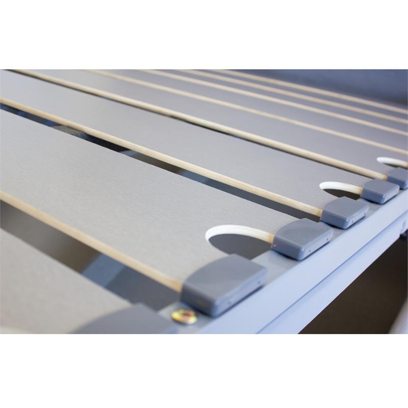 Mobital Lunar Modern Polyester Blend Fabric Queen Storage Bed in Gray Tweed