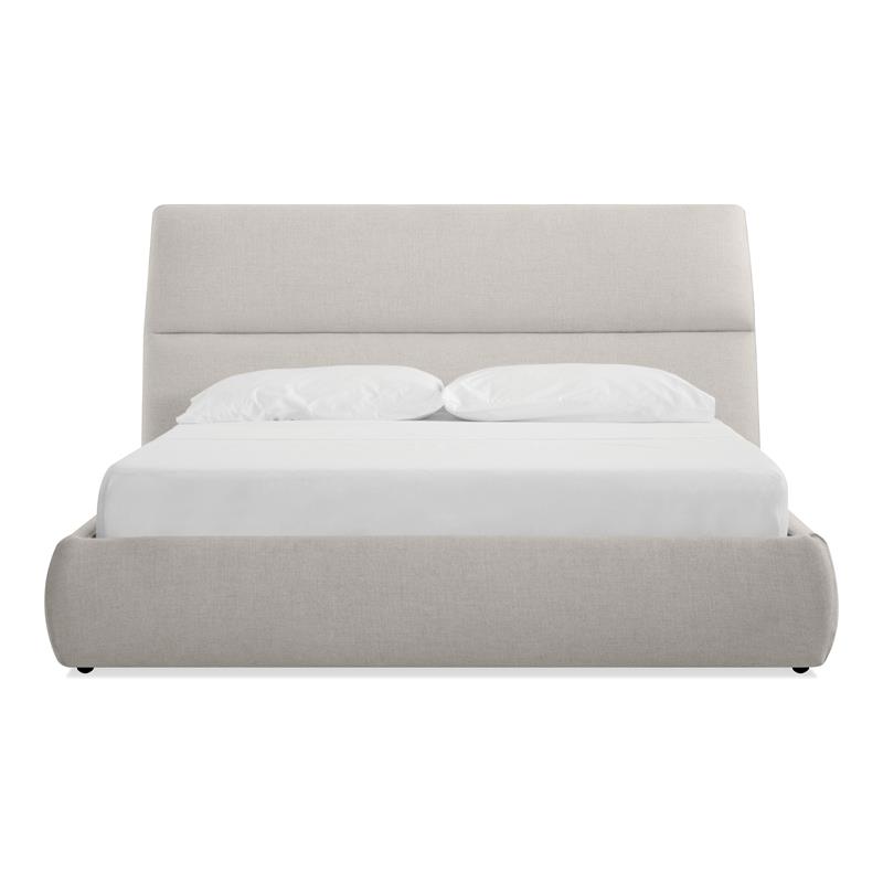 Mobital Lunar Modern Polyester Blend Fabric Queen Storage Bed in Gray Tweed