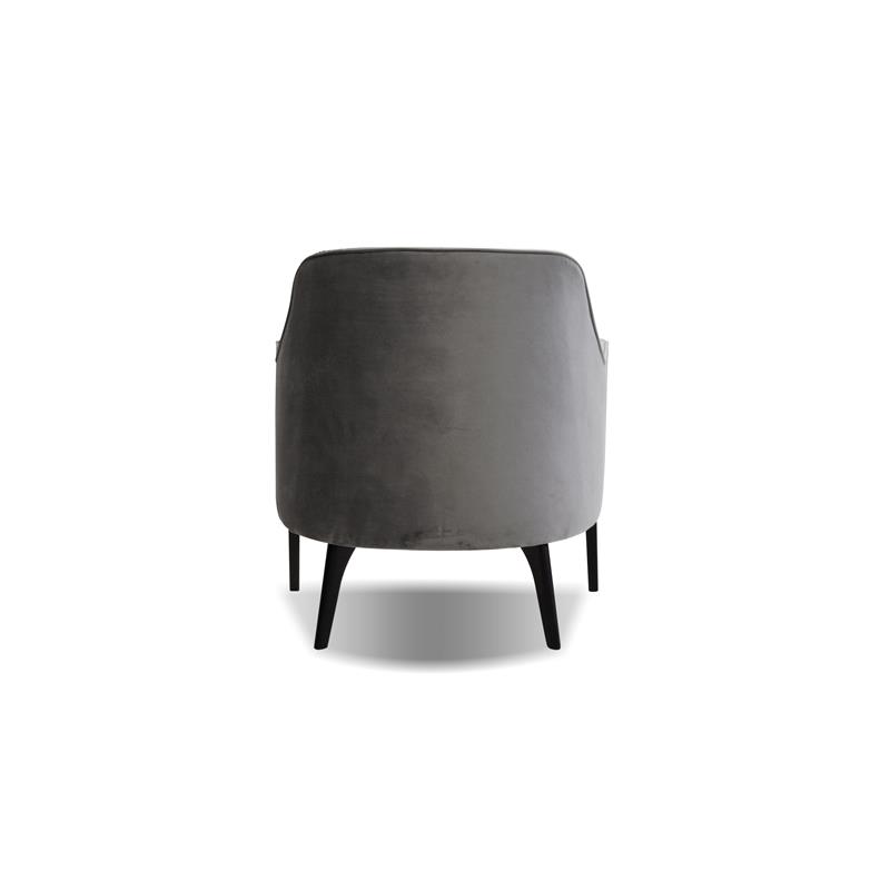 Mobital Ellington Modern Velvet Arm Chair with Black Wood Legs in Pewter