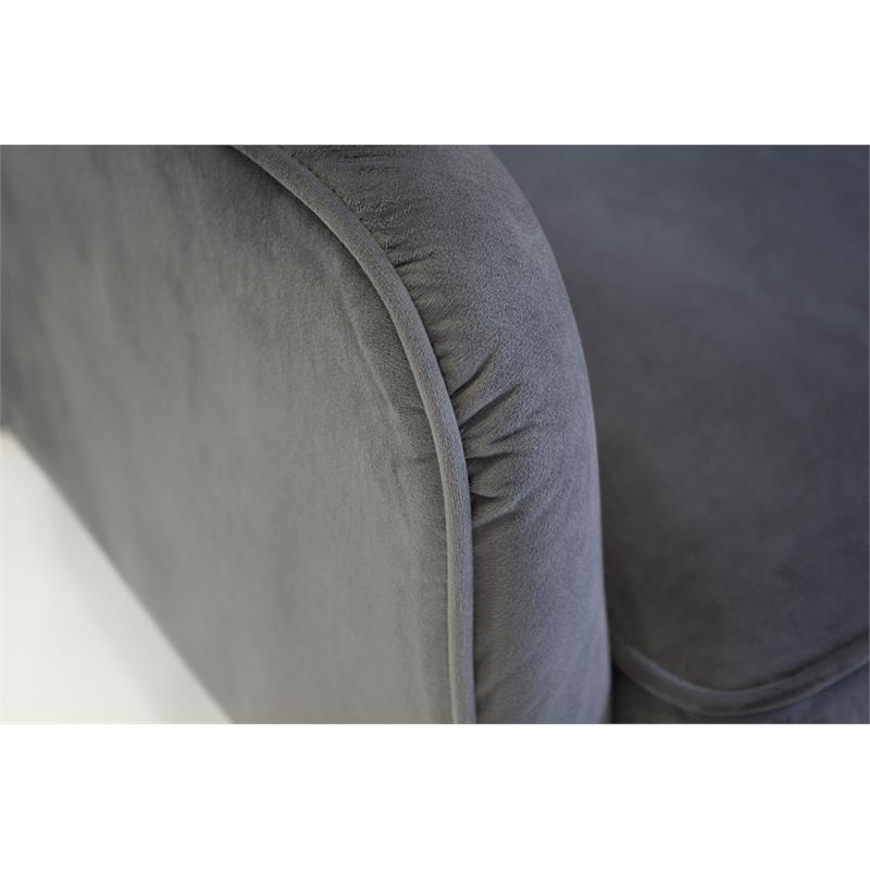 Mobital Ellington Modern Velvet Arm Chair with Black Wood Legs in Pewter