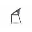 Mobital Gravely Modern Polypropylene Plastic Arm Chair in Gray (Set of 4)