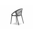 Mobital Gravely Modern Polypropylene Plastic Arm Chair in Gray (Set of 4)