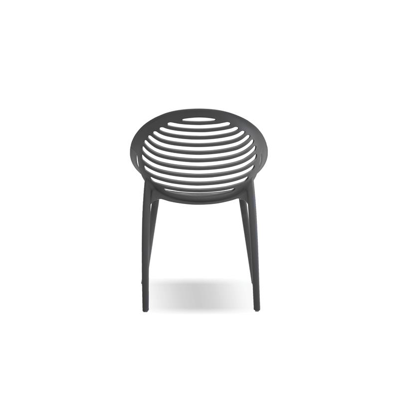 Mobital Gravely Modern Polypropylene Plastic Arm Chair in Gray (Set of 4)