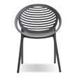 Mobital Gravely Modern Polypropylene Plastic Arm Chair in Gray (Set of 4)
