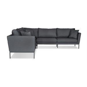 Mobital Huntington 17&quot 3-piece Fabric Sectional in Sunbrella Carbon Gray