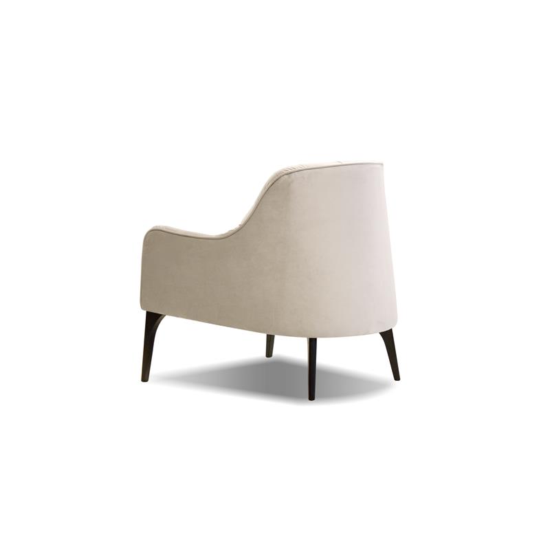 Mobital Ellington Modern Velvet Arm Chair with Black Wood Legs in Beige