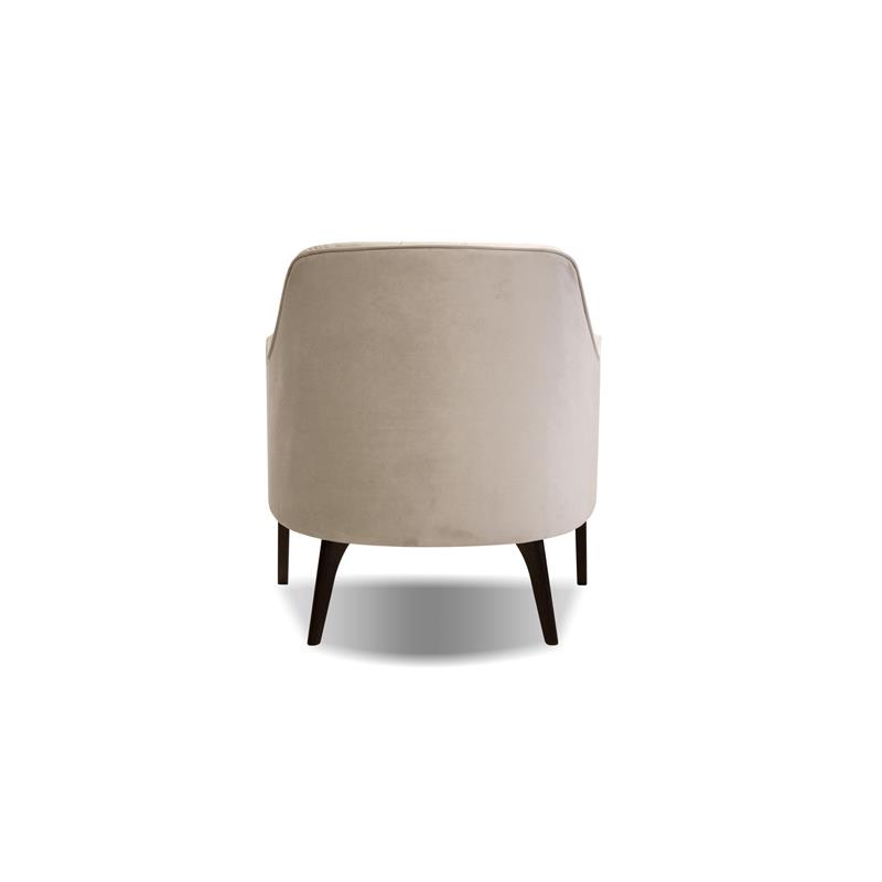 Mobital Ellington Modern Velvet Arm Chair with Black Wood Legs in Beige