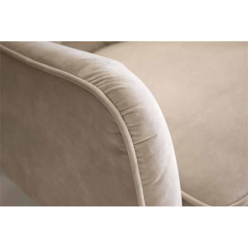 Mobital Ellington Modern Velvet Arm Chair with Black Wood Legs in Beige