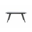 Mobital Noire Modern Tempered Glass Extending Dining Table in Smoked Gray
