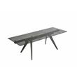 Mobital Noire Modern Tempered Glass Extending Dining Table in Smoked Gray